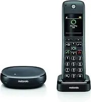 Motorola AXH01 AX Series Smart Cordless Phone and Answering System with Built-in Alexa (1 Handset)