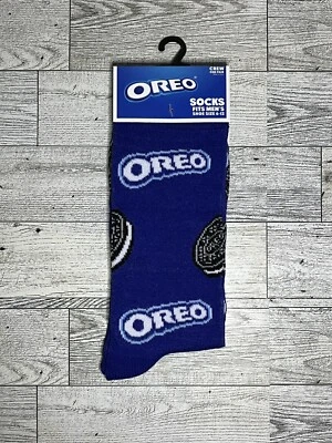 Oreo Print Novelty Crew Socks - Men’s Size 6-12 Cookie Food