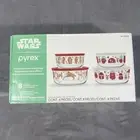 Pyrex Disney Star Wars 8 Piece Glass Storage Bowls Containers C3PO Vader Chewy