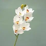 6Heads Cotton Big Cymbidium Orchid Room Decor Artificial Flowers