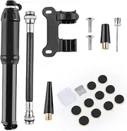 Mini Bicycle tire Pump, Portable Bicycle tire Pump with Frame Installation and Needle, Suitable for Road/Mountain/BMX Bicycles