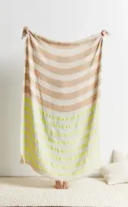 Urban Outfitters Light Green Woven Muslin Thrown Blanket 71" x 53"