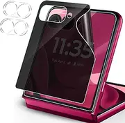 MOOISVS For Motorola Razr 60 Ultra/Moto Razr Ultra 2025/Moto Razr+2025 Privacy Screen Protector[Not Glass](2packs)+Tempered Glass Camera Lens Protector(2packs),Flexible TPU Film, Anti-Spy Outside