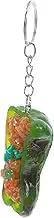 PRETYZOOM Creative Green Pepper Stuffed Meat Keychain Cute Kawaii Keychain for Women Fun Food Bag Charm for Backpacks Purses and Tote Bags Unique Novelty Accessory