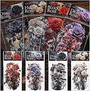 RVlensJoy 40 Pcs Rose Gothic Scrapbook Stickers for Scrapbook Kit, Vintage PET Stickers for Junk Journal Supplies, Waterproof Vinyl Stickers for Collage, Dark Academia Decor Room for Home Decorations
