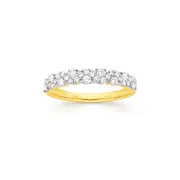 9ct Gold Diamond Wave Band