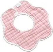 2-Pack Cotton Bibs for Teething & Drooling Babies - Petal Shape, Soft & Absorbent, Perfect for Feeding, Boys & Girls