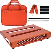 Guitar Pedal Board 13.8” X 11” with Carrying Bag, Built-In Power Supply Mounting