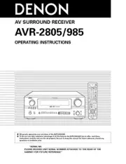 Denon AVR-2805 Receiver Amplifier Owners Manual