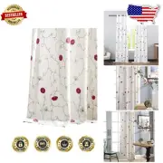 Light-Filtering Pink Grommet Curtains with Floral Design - 2 Panel Set, 52x84