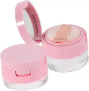 GANAZONO 2pcs Travel Powder Containers Portable Foundation Compact Case for Women Empty Makeup Powder Puff Box Mirror