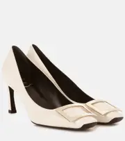 [Roger Vivier] Roger Vivier Belle Vivier Trompette leather pumps AU 4 white