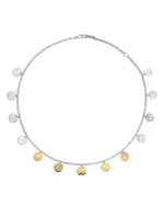 Ippolita 925/18K Chimera Classico Hammered Paillette Disc Necklace, 16-18