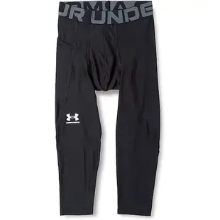 Under Armour - UA男七分運動緊身褲黑色