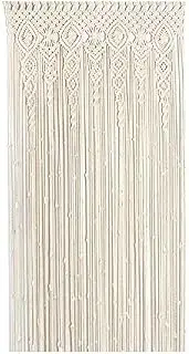 Bohemian Wall Hanging Decor Macrame Curtain Tapestry Handwoven Banner Door Panel Fly Screen for Doorways Divider Apartment Bedroom Window Living Room Home Ornament Wedding Backdrop Decors 100x200cm