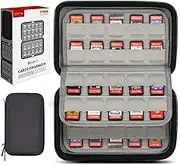 sisma 80 Switch Game Case Compatible with Nintendo Switch Game Cards or SD Cards,Game Cartridge Holders Organiser Home Storage Travel Safekeeping Carrying Case