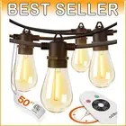 Commercial Grade 50FT LED String Lights - Shatterproof & Waterproof with Timer