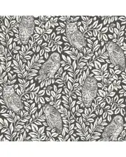 NuWallpaper Charcoal Sleepy Owls Peel & Stick Wallpaper