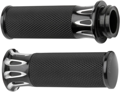 Arlen Ness Black Deep Cut TBW hand Grips for 08-19 Harley Davidson Touring FLHX