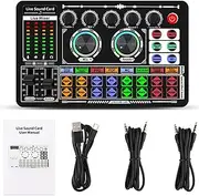 Daiilg F999 Sound Card Audio Mixer Live Sound Card Voice Changer Mixing Console Amplifier Sound Card Phone Computer Universal