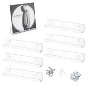 6Pcs 12 Inch Clear Acrylic Wall Mount Vinyl Record Shelves Holder Display Stand Album Cover Holder