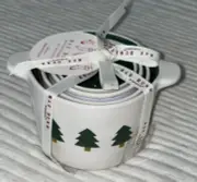 Rae Dunn Measuring Cups Christmas Tree Holiday Ceramic W/ Forrest Green Trees