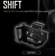 Antec Adjustable Vertical GPU Bracket and PCI-E 4.0 Riser Cable Kit (190mm) Black x16 Speed, Gold Plated extreme stability performance. 4090 , 7900xt AT-ARCVB-BK190-PCIE4-RTX40