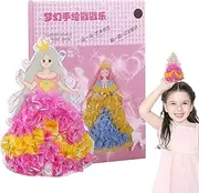 Whnbuij Poking Art Kits, 3D Cartoon Dress-Up Coloring Princess, Poking Drawing Dress Up Boards Arts and Crafts Supplies, Art Kits for Kids, Summer Crafts