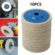 10pcs Wool Polishing Discs for Metal Glass and Wood 4 Angle Grinder Pads