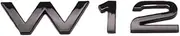 SCPCKZETZN 3D ABS Chrome Black W12 Letters Logo Car Body Rear Trunk Emblem Badge Sticker Decals Fit for Audi A6 A7 A8 A8L Q7 S6 S8 RS6 RS8(Glossy Black,8.5cm x1.6cm)