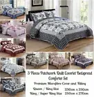 Chic Patchwork Coverlet Bedspread Set Comforter Quilt Queen/King/Super King Size