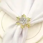 6pcs/pack Diamond-encrusted Christmas Napkin Buckles Towel Ring Party