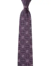 [Dom Bagnato] Ottagono Foulard Silk Tie in Purple