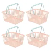 4PCS Mini Shopping Baskets with Handles Small Tiny Baskets, Pink