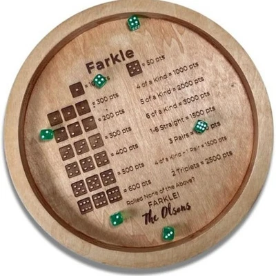 Wooden Dice Tray for Farkle Classic Dice Game, Farkle Dice Tray, Farkle9062