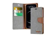 Mercury Goospery Canvas Diary Flip Case For Apple iPhone 13 Pro (6.1") - Grey