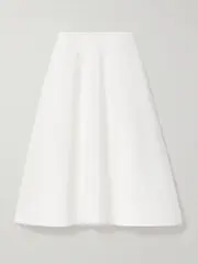 [KHAITE] KHAITE - Renta Cotton-poplin Midi Skirt - White - US2 US 2 White