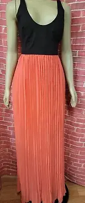 Aidan Mattox Black Melon Size 6 Women's Pleated Maxi Dress NWT #E