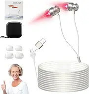 Zdatt Red Light Therapy for Ears, USB & Type C Dual-Purpose Red Light Therapy Devices for Ear Wellness, 650nm Red Light Ear Care Device with Storage Box, 2 Ear Canal Silicone Cover
