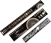 1Set 15cm 20cm 25cm Multifunctional PCB Ruler Measuring Tool Resistor Capacitor Chip IC SMD Diode Transistor Package 180 Degrees