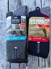 6/10 Pairs Copper Explorer Mens Wool Blend Working Tough Crew Socks 6-14