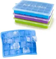 Ice Cube Trays 3 Pack, Morfone Silicone Ice Tray with Removable Lid Easy-Release