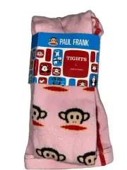Paul Frank Julius The Monkey Tights Pink Footed Elastic Waist Girls Large NEW
