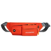 Nylon Waist Bag Waterproof Crossbody Bag Travel Running Unisex Zipper Phone Bag ORANGE COLOR