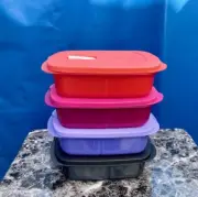 Tupperware Crystalwave Plus Microwave Rectangular Divided Dish Container New