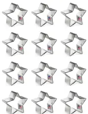 1 Dozen (12 pieces) Star Five Point Cookie Cutter 2 in Metal Party Favors USA