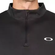 Oakley Origin Quarter Zip MenS Long Sleeve shirt Pullover Blackout Heather LARGE