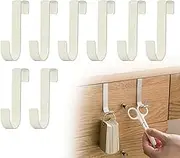 8Pcs Over The Door Hooks Strong Load-Bearing,Stable and Reliable Door Hook for Bathroom No Punching,Sticking Free Reversible Wreath Hooks Suitable for Room Doors,Closet Doors Shower Door Hooks（White）