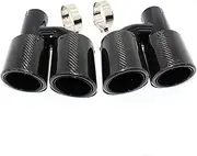 Auto Parts Exhaust Tip Modified H-type Four Outlet Tail Throat Carbon Brazed Silencer Is Suitable Compatible For Audi A4, A5 And A6(51mm-76mm)