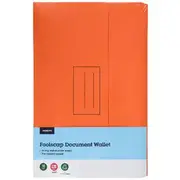 J.Burrows Recycled Foolscap Document Wallet Orange 10 Pack